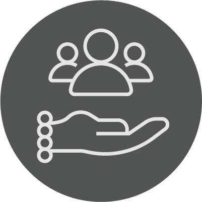 mano aperta femminile che simboleggia la visione a 360 gradi dello Studio Tondini